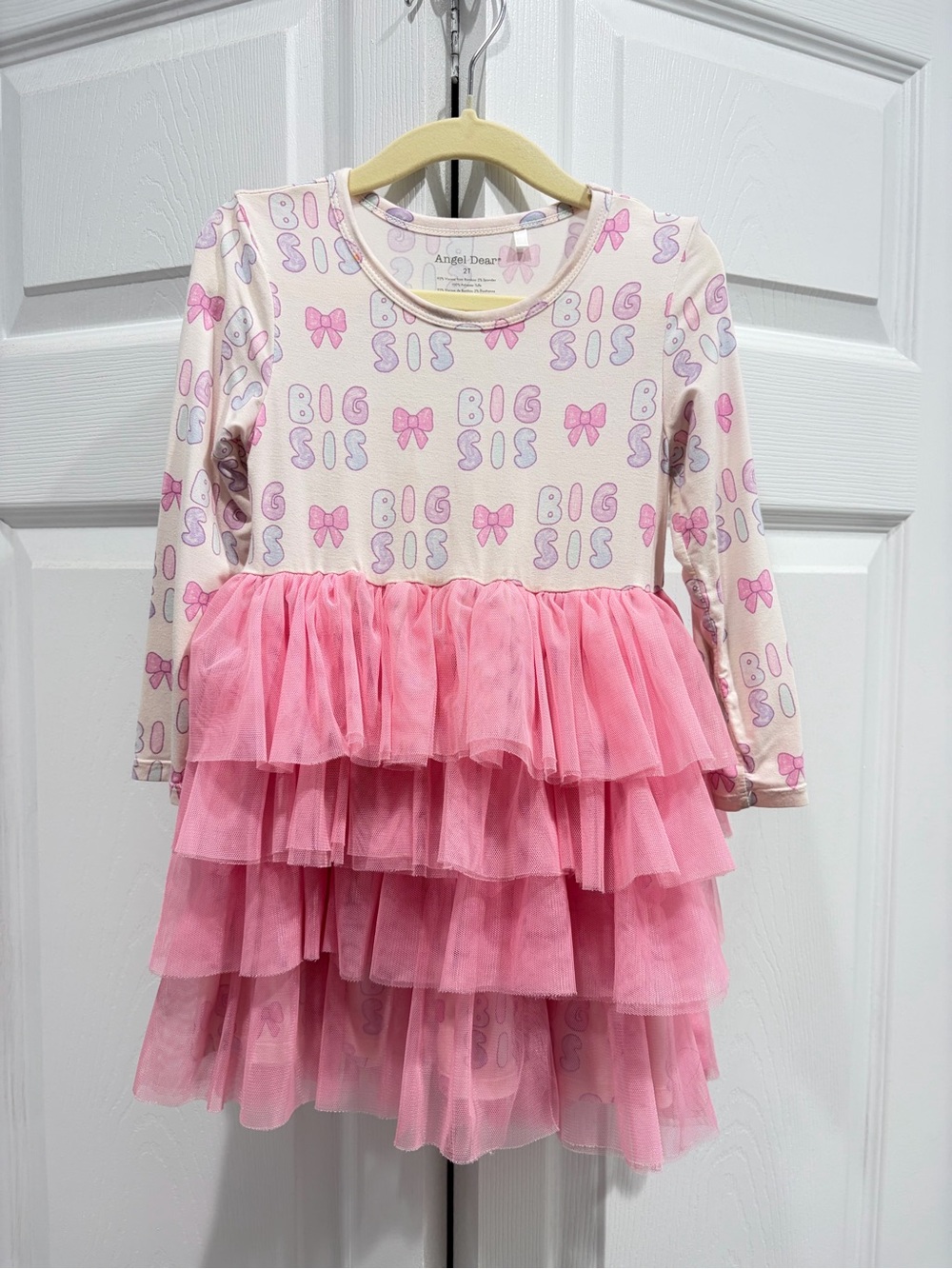 Angel Dear Pink and Lavender Bow Print Dress